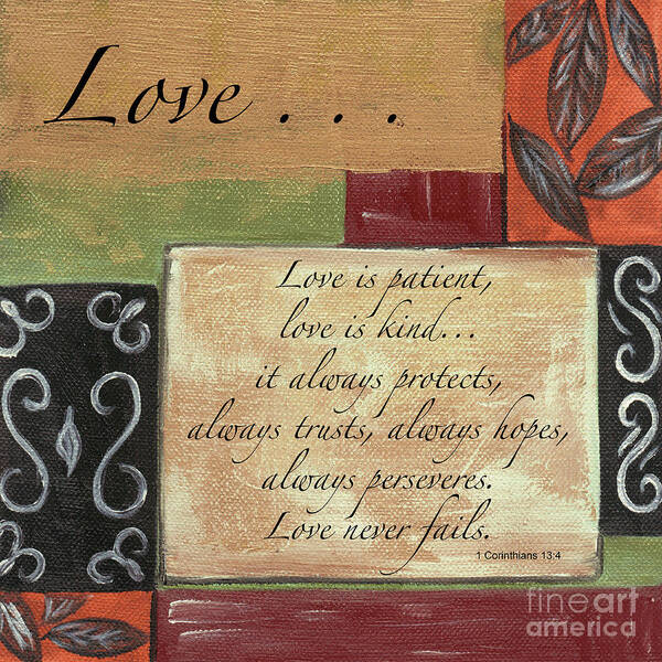 Love Poster featuring the painting Words To Live By Love by Debbie DeWitt