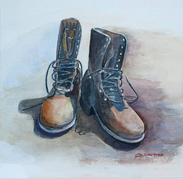 Paintings Poster featuring the painting Work Boots by E M Sutherland