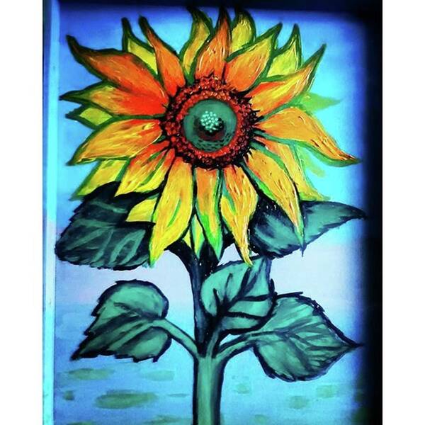 Art Poster featuring the photograph Working On This Sunflower. #sunflower by Genevieve Esson