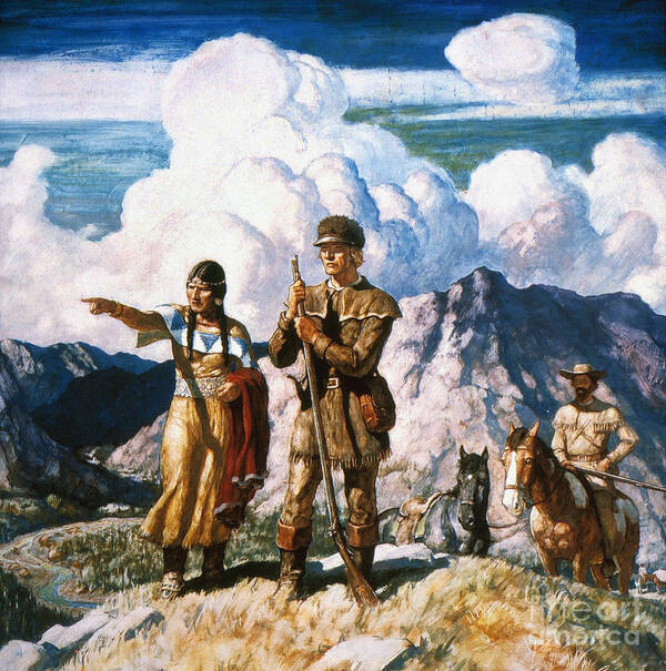 19th Century Poster featuring the painting Sacajawea by NC Wyeth