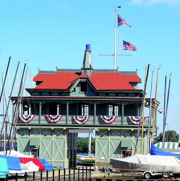 Yacht Club Poster featuring the photograph 1st Yacht Club on the Delaware by Linda Stern