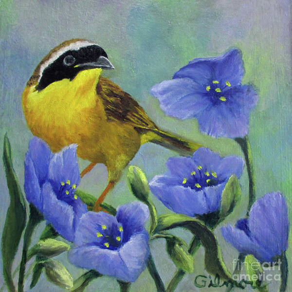 Wildlife Poster featuring the painting Yellow Bird by Roseann Gilmore