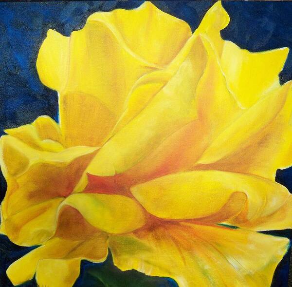 Yellow Rose Poster featuring the painting Yellow Rose by Dana Redfern