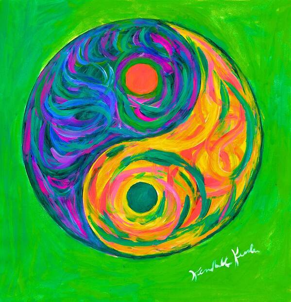 Yin Yang Paintings Poster featuring the painting Yin Yang Spring by Kendall Kessler