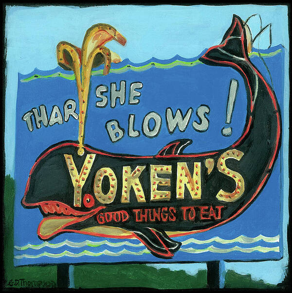 Yoken's Sign Poster featuring the painting Yoken's Sign, NH by Gisele D Thompson