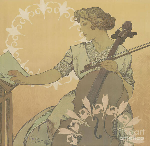 Mucha Poster featuring the painting Zdenka Cerny by Alphonse Marie Mucha