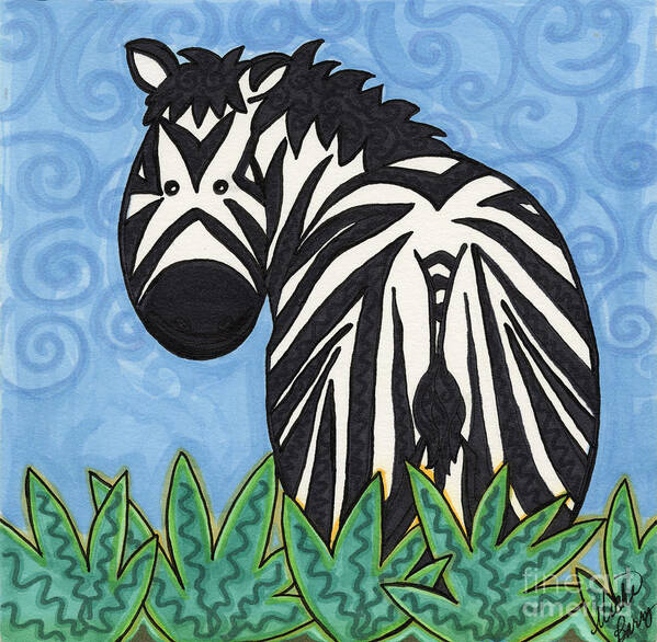 Jungle Animals Poster featuring the painting Zebra by Vicki Baun Barry
