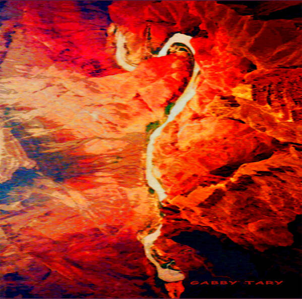 Canyon Poster featuring the digital art Wide Canyon by Gabby Tary