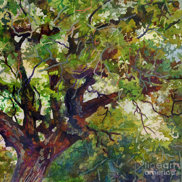 Country Poster featuring the painting Country Lane - Oak Tree by Hailey E Herrera