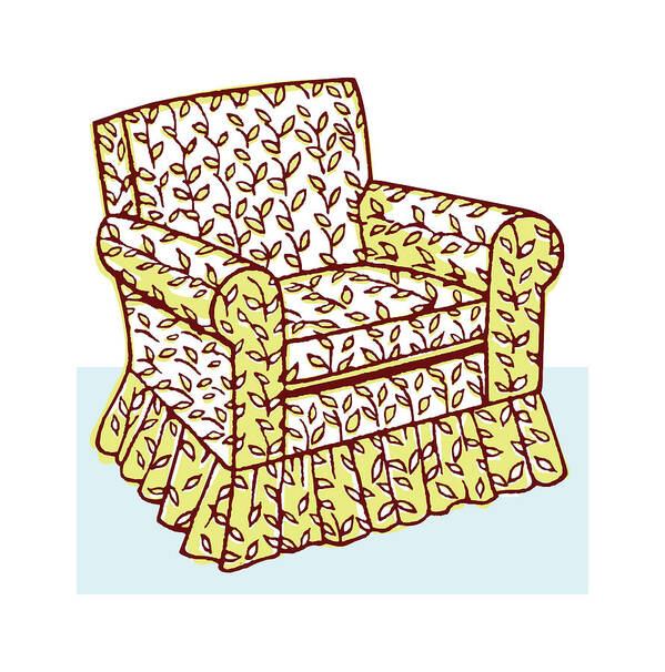 Armchair Poster featuring the drawing Covered Chair #1 by CSA Images