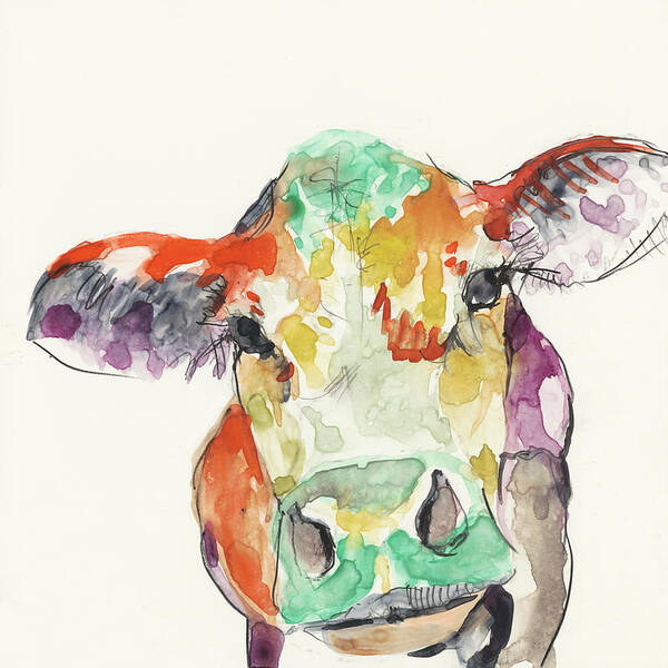 Animals Poster featuring the painting Hi Fi Farm Animals II #1 by Jennifer Goldberger