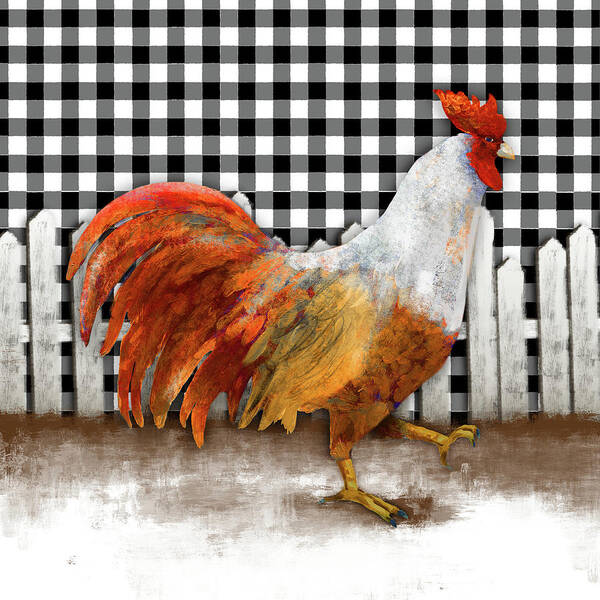 Rooster Poster featuring the painting Morning Rooster I #1 by Dan Meneely