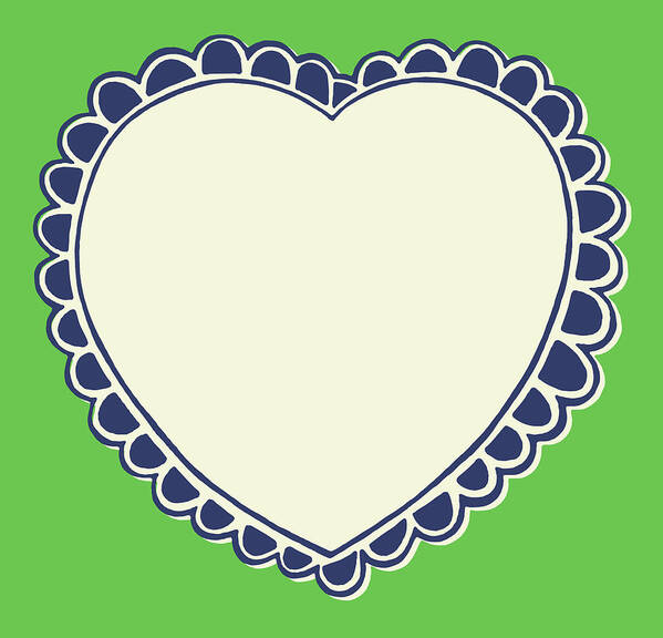 Affection Poster featuring the drawing Scalloped Heart #1 by CSA Images