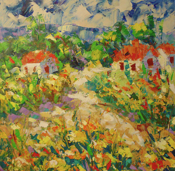 South Of France Poster featuring the painting Sunflowers Provence #1 by Frederic Payet