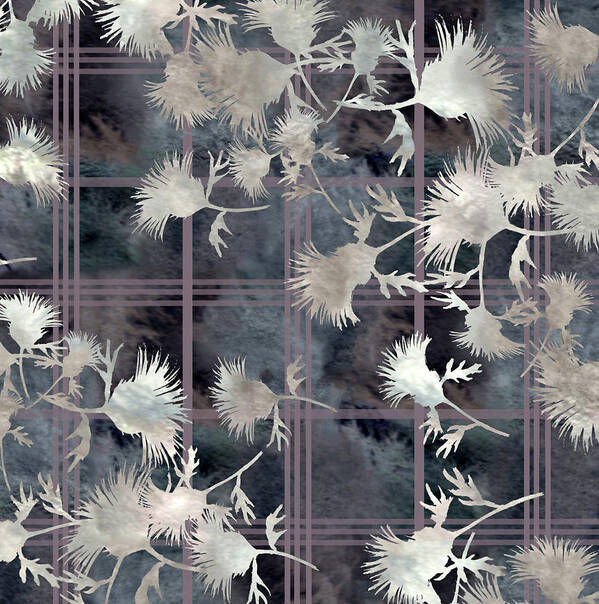 Thistle Poster featuring the digital art Thistle Plaid by Sand And Chi
