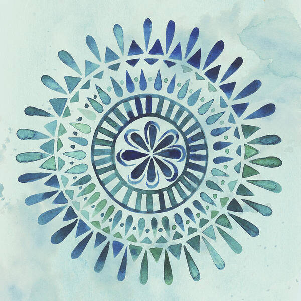 Decorative Poster featuring the painting Watercolor Mandala II #1 by Grace Popp