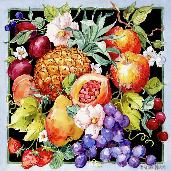 Summer Fruits Poster featuring the painting 1167 Summer Fruits by Barbara Mock