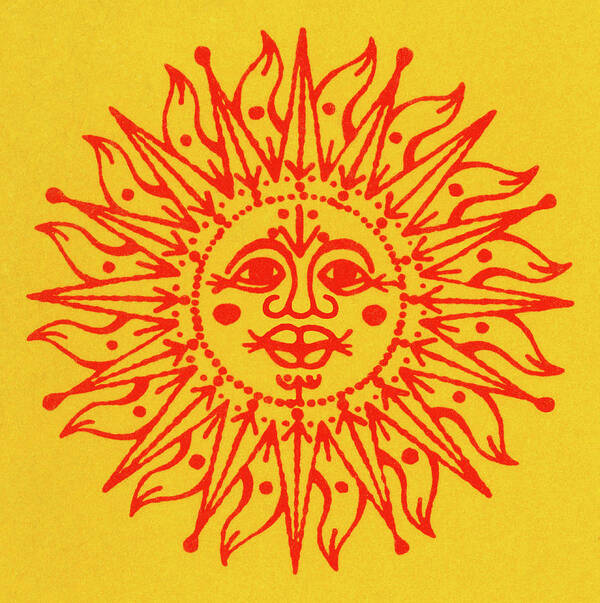 Abstract Poster featuring the drawing Sun #14 by CSA Images