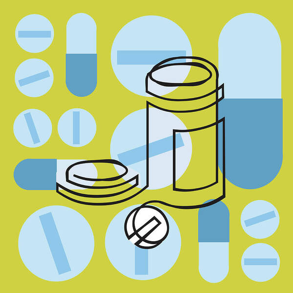 Addiction Poster featuring the drawing Prescription Drugs #2 by CSA Images