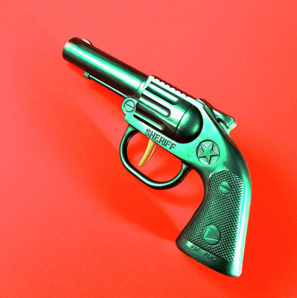 Brown Background Poster featuring the drawing Handgun #24 by CSA Images