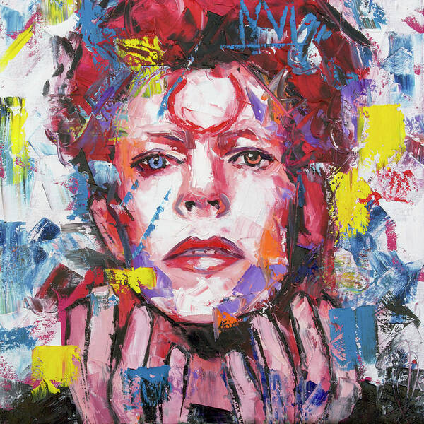 David Bowie Poster featuring the painting David Bowie V by Richard Day