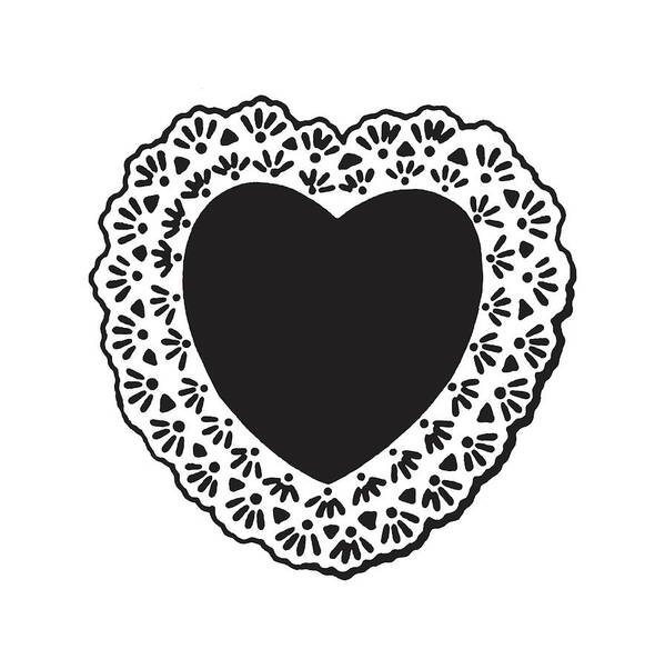 Affection Poster featuring the drawing Heart Doily #3 by CSA Images