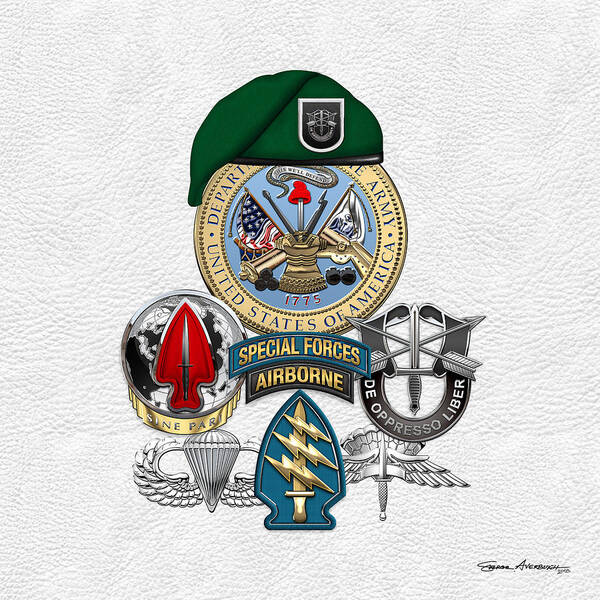 ‘u.s. Army Special Forces’ Collection By Serge Averbukh Poster featuring the digital art 5th Special Forces Group - Green Berets Special Edition by Serge Averbukh