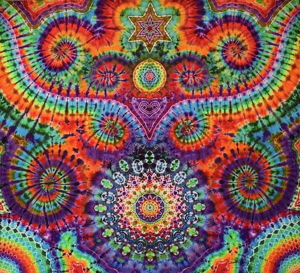 Rob Norwood Tie Dye Sacred Geometry Ice Dyes Psychedelic Art Poster featuring the digital art Oteils Tap by Rob Norwood