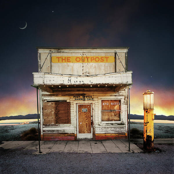 Outdoors Poster featuring the photograph Abandoned Post Office, Dusk Digital by Ed Freeman