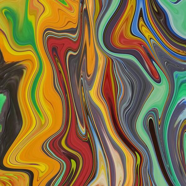 Abstract Poster featuring the painting Abstract Art - Colorful Fluid Painting Pattern by Patricia Piotrak