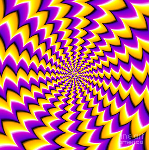 Magic Poster featuring the digital art Abstract Yellow Background Spin Illusion by Andrey Korshenkov
