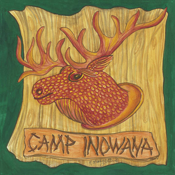 Adirondack Camp Inowana Poster featuring the painting Adirondack Camp Inowana by Andrea Strongwater