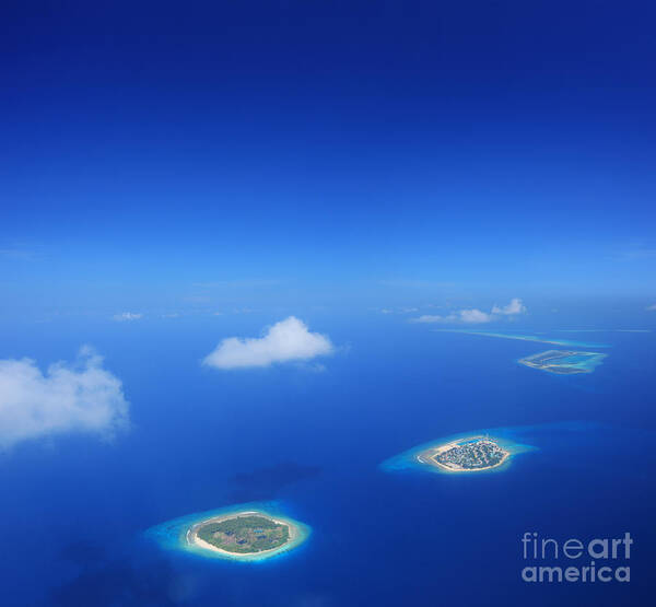 Color Poster featuring the photograph Aerial View Of Maldives Islands by Ljupco Smokovski