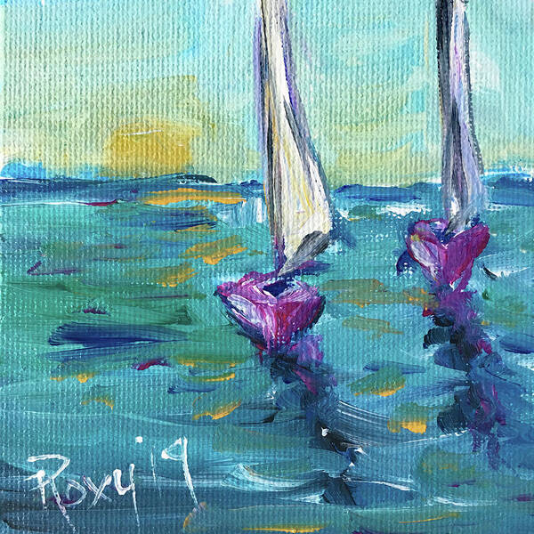 Sailboats Poster featuring the painting Afternoon Sail by Roxy Rich