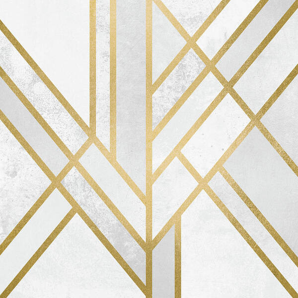Art Deco Poster featuring the digital art Art Deco Gold by Elisabeth Fredriksson