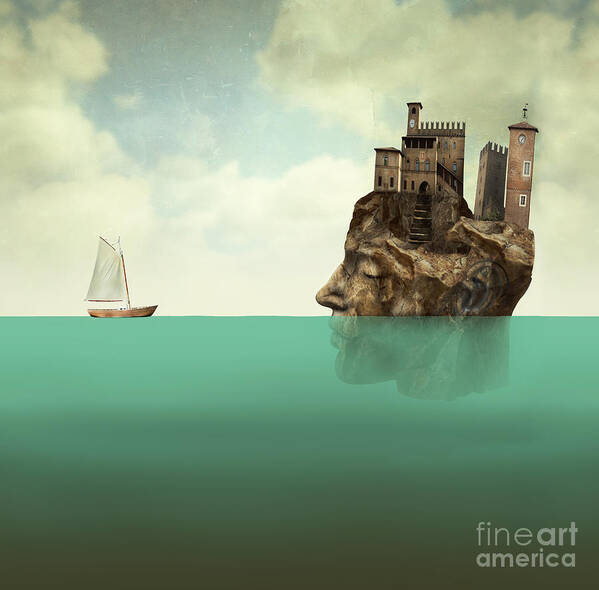 Deep Poster featuring the digital art Artistic Surreal Illustration by Valentina Photos