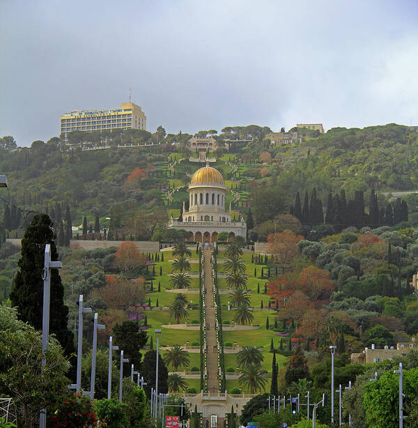 Bahai Poster featuring the photograph Bahai Gardens and Temple - Haifa, Israel by Richard Krebs