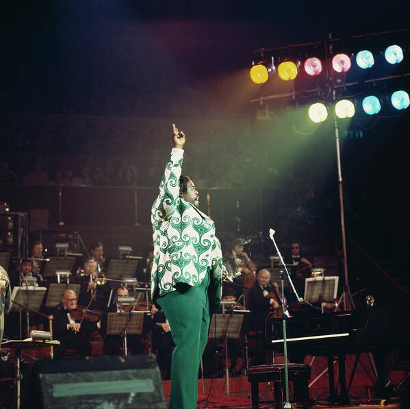 Singer Poster featuring the photograph Barry White At The Albert Hall by David Redfern