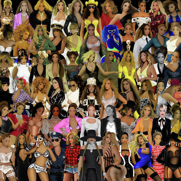 Beyonce Poster featuring the digital art Beyonce - Collage by Bo Kev