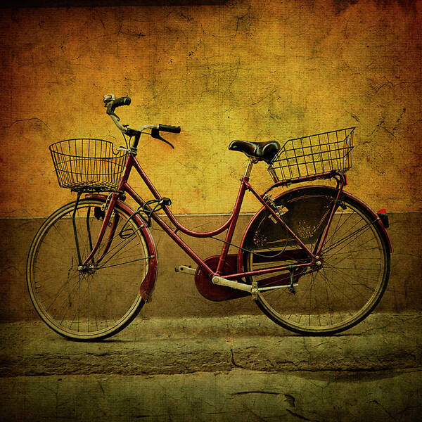 Outdoors Poster featuring the photograph Bicycle In Florence by Michael Kiedyszko