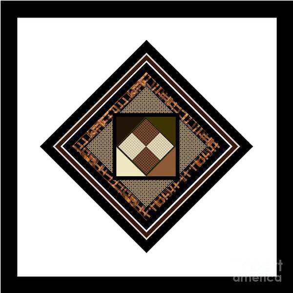 Multiple Poster featuring the digital art Black Tan Multiple Framed Fabric Motif for Pillows. by Delynn Addams