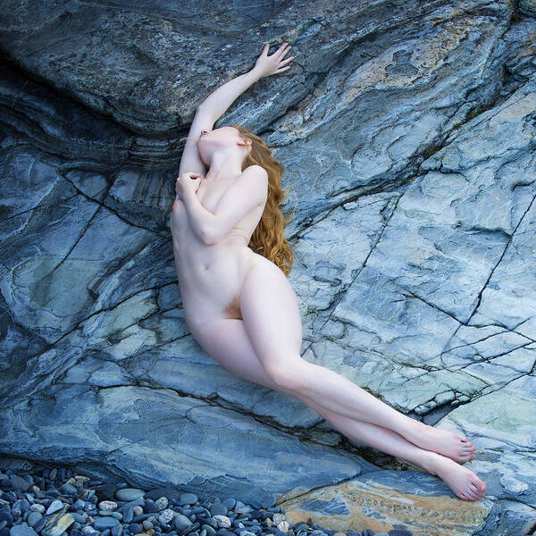 Fine Art Nude Poster featuring the photograph Blue by Ross Oscar