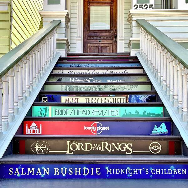  Poster featuring the photograph Book Stairs by Julie Gebhardt
