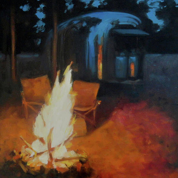 Campfire Poster featuring the painting Boondocking at the Grand Canyon by Elizabeth Jose