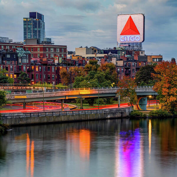 America Poster featuring the photograph Boston Citgo Sign Along the Charles River by Gregory Ballos