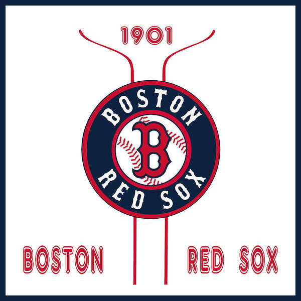 Boston Poster featuring the mixed media Boston Redsox by Jas Stem