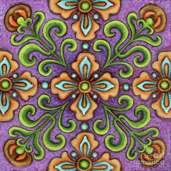 Ornamental Poster featuring the painting Botanical Mandala 10 by Amy E Fraser