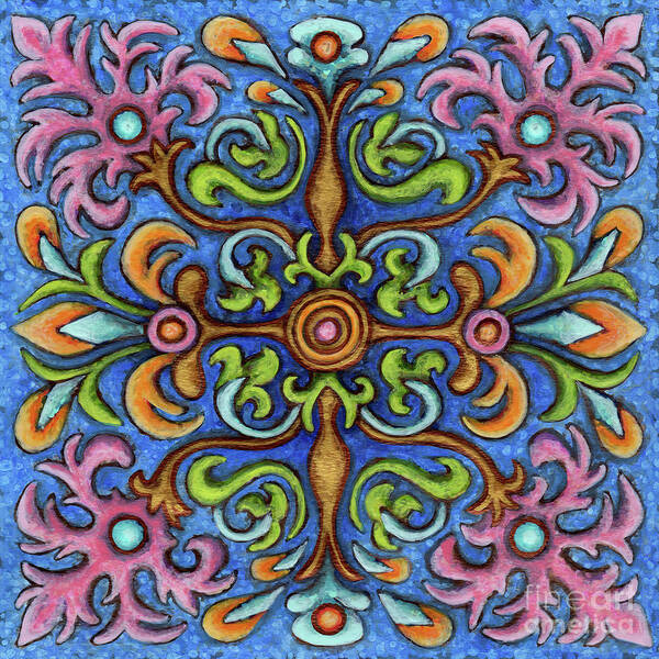 Ornamental Poster featuring the painting Botanical Mandala 2 by Amy E Fraser