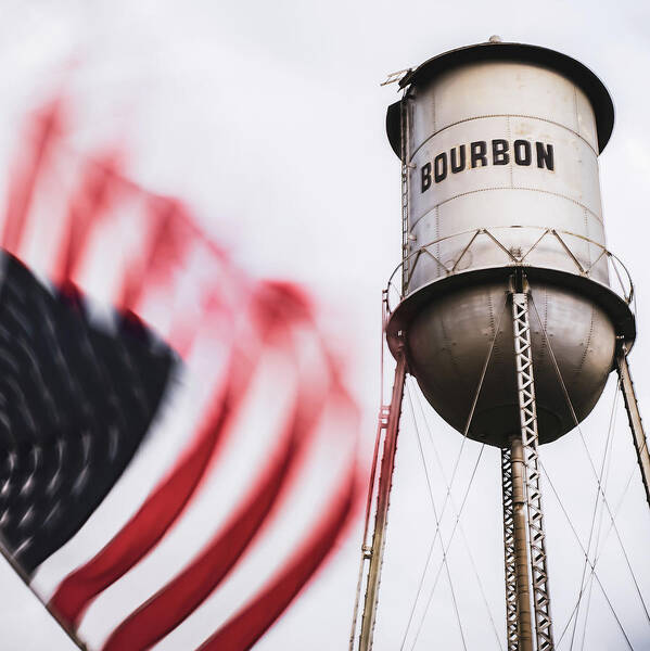 America Poster featuring the photograph Bourbon Water Tower USA Vintage - 1x1 by Gregory Ballos