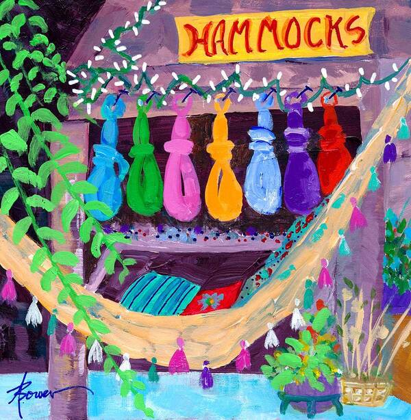 Hammocks Poster featuring the painting Boutique, A Shop in Santa Fe by Adele Bower